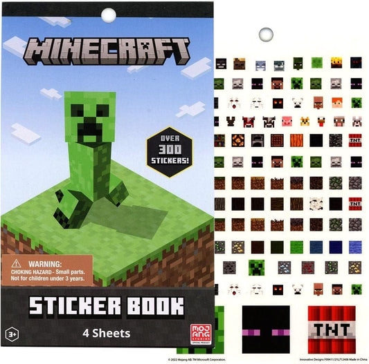 Minecraft : Sticker Book, 4 Sheets & 200 PLUS Stickers