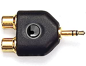D'addario dual female rca to stereo male 1/8" adapter