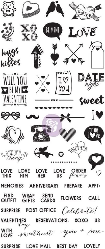 Prima - My Prima Planner Clear Stamps - V-Day 63pcs