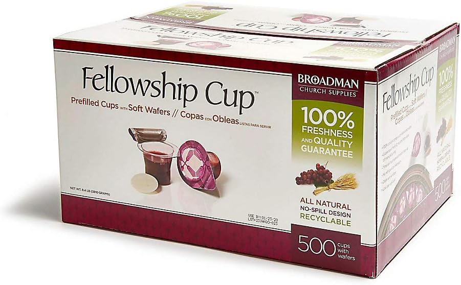 Broadman Church Supplies Pre - Filled Communion Fellowship Cup, Juice and Wafer Set 500 Count