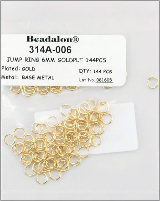 Beadolon Jump Ring 6 mm Gold Plated 144 PCS