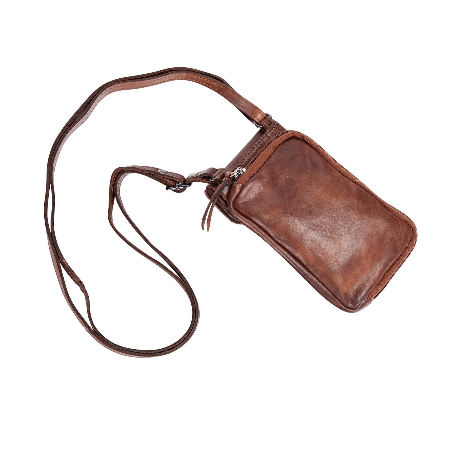 Greenwood Leather : Leather Phone Bag Elk - Brown