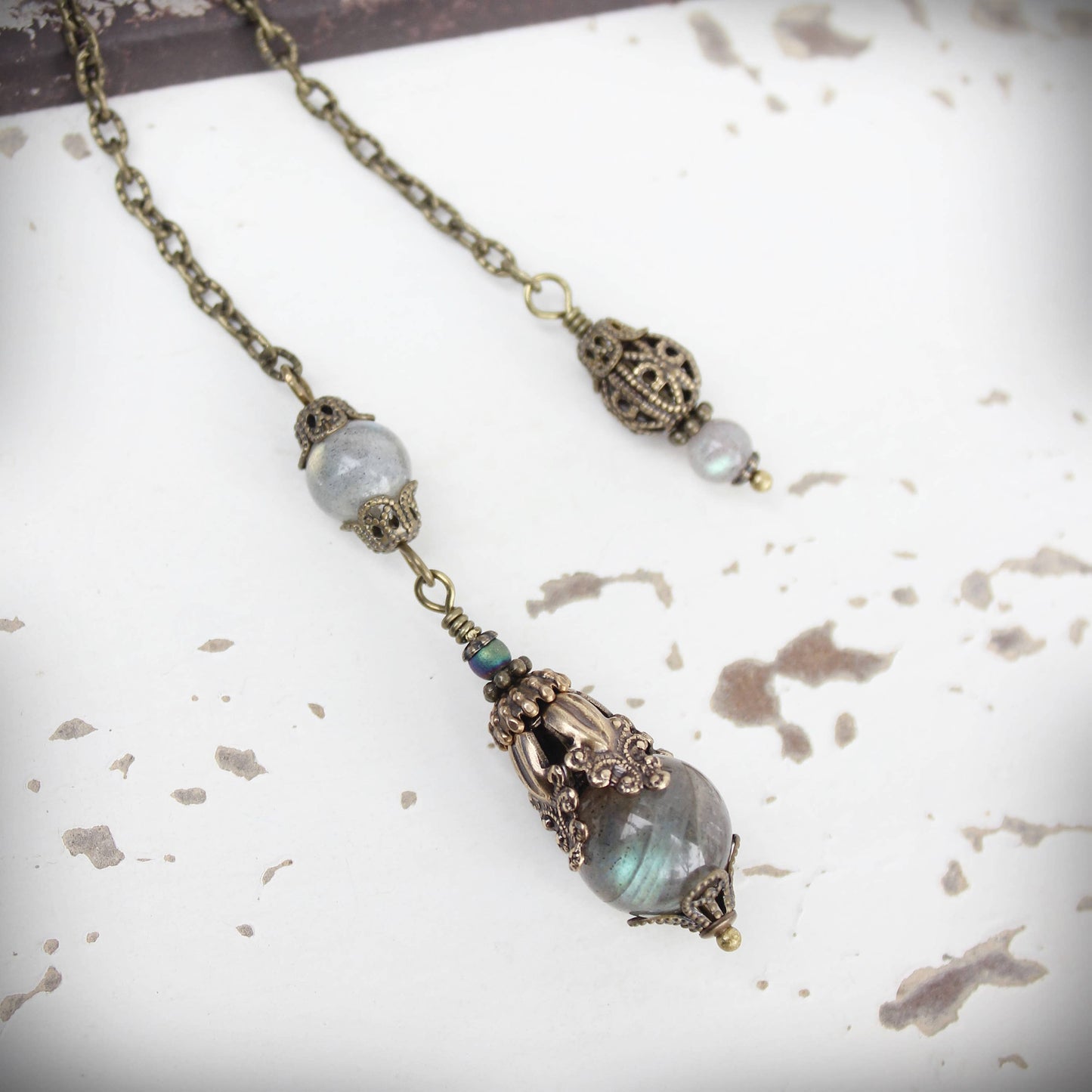 Circa 1890 - Labradorite Jewelry Pendulum | Intuition, Clarity & Wisdom
