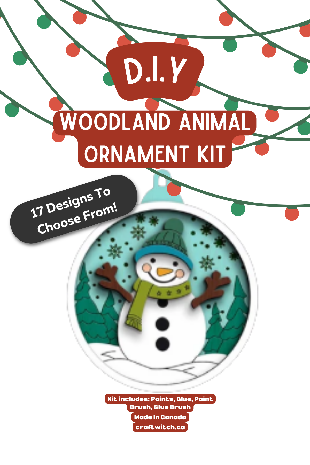 The Craft Witch - Snowman Winter Wonderland Ornament Kit