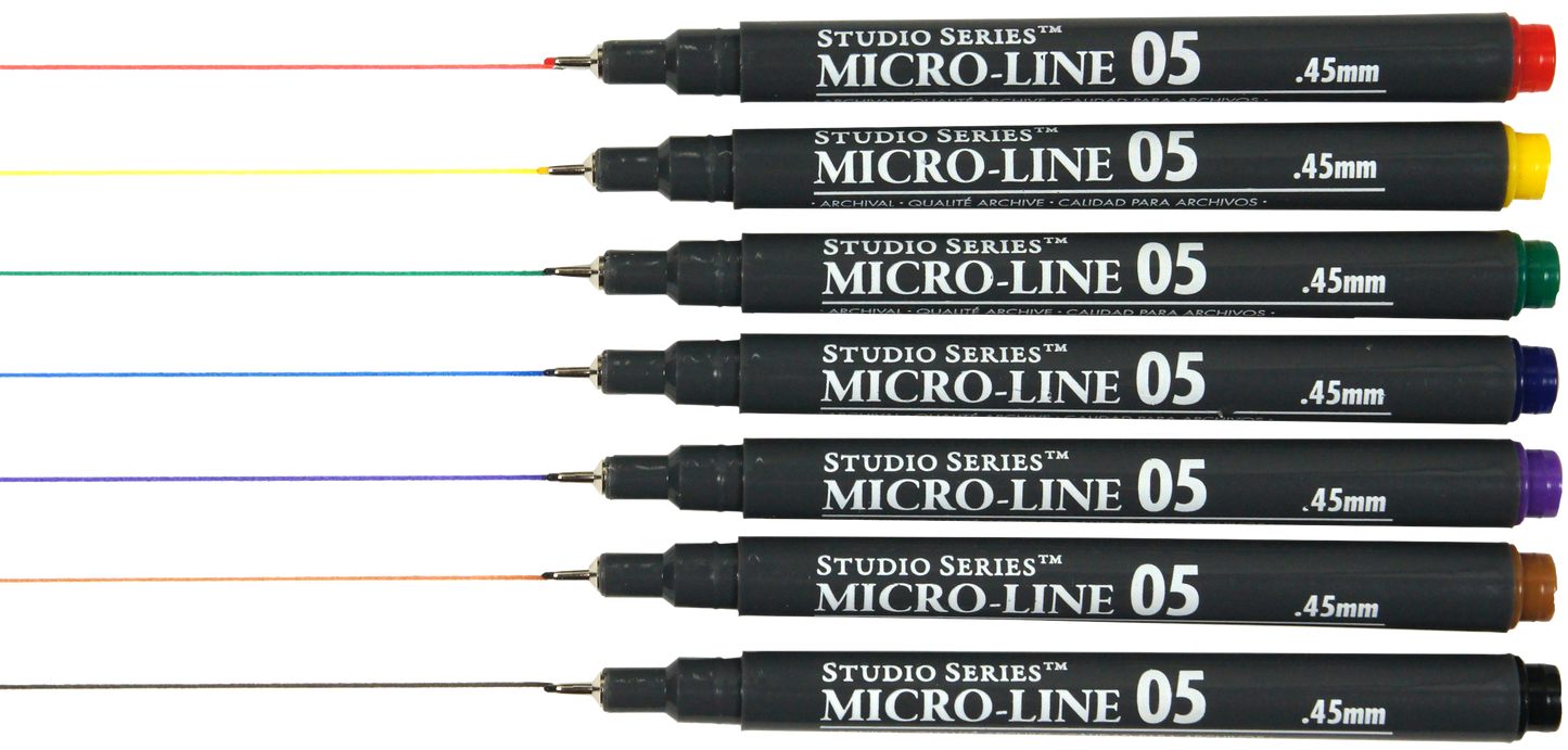 Peter Pauper Press - Studio Series Colored Micro-Line Pen Set (Set of 7)