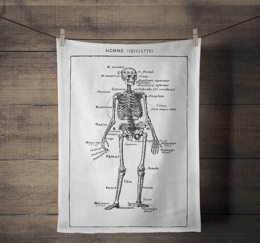 Monahan Papers - Screen Printed French Skeleton Tea Towel