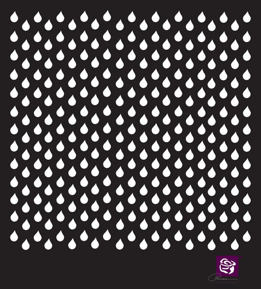 Prima - Stencil - Raindrops 6x6"