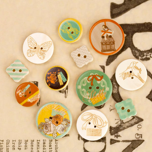 Prima Wood Button Lady Bird