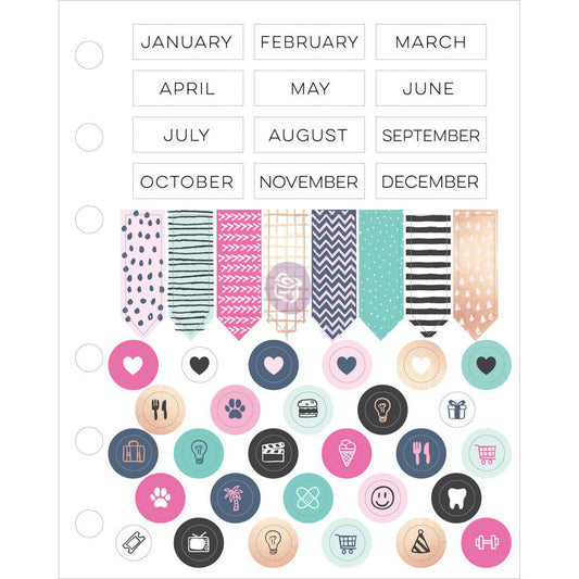 Prima - My Prima Planner Embellishments - Cardstock Stickers 96pcs
