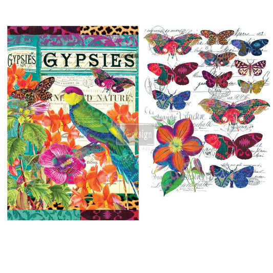 Re-Design With Prima® Decor Transfers - Boho Brid Butterfly - 15x22"