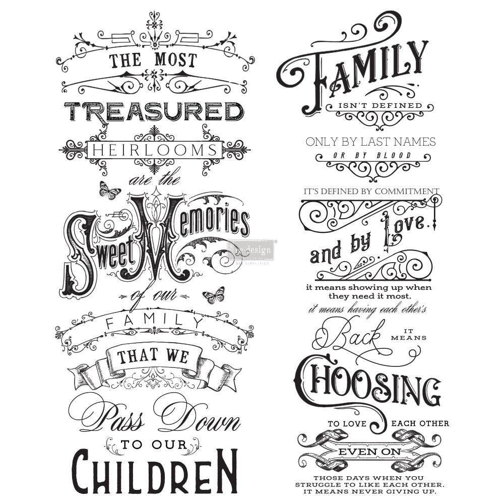 Re-Design With Prima® Decor Transfers - Family Heirlooms 21.8x27"
