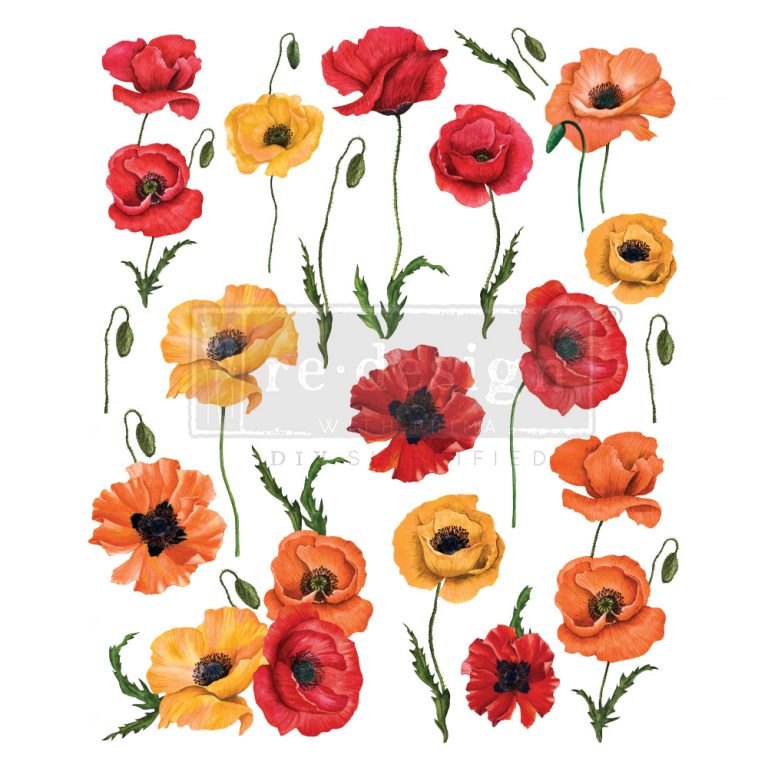 Re-Design With Prima® Decor Transfers - Poppy Gardens 24x31.3"