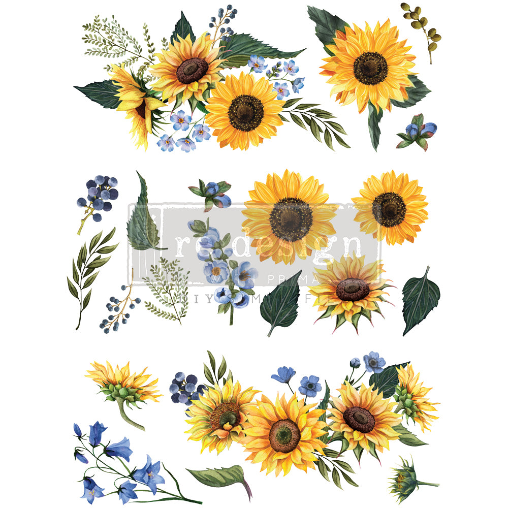 Re-Design With Prima® Decor Transfers - Sunflower Fields - 24x35"