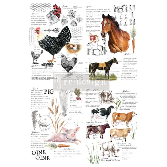 Re-Design With Prima® Decor Transfers - Farm Life - 24x35"