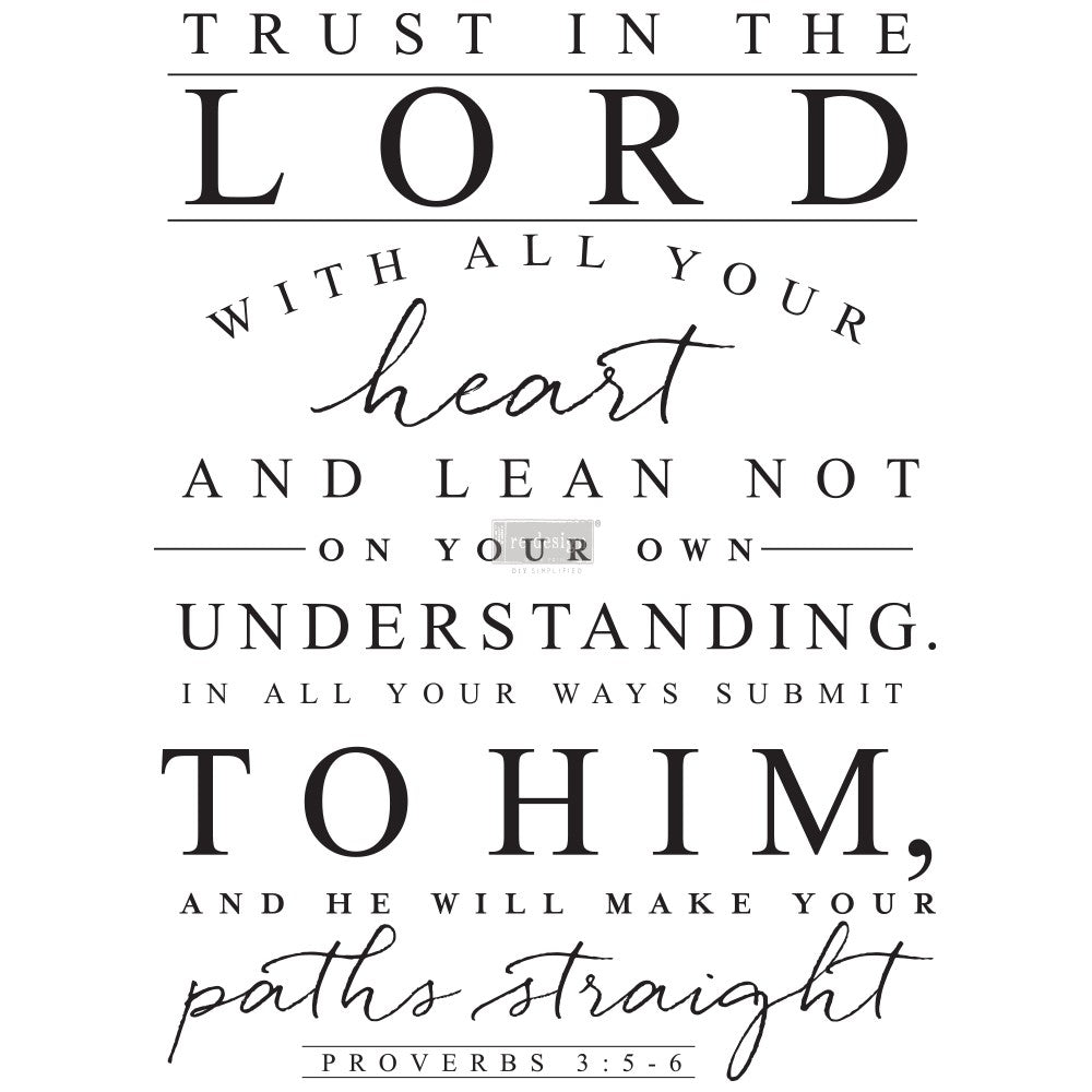 Re-Design With Prima® Decor Transfers - Trust in the Lord - 24x32"