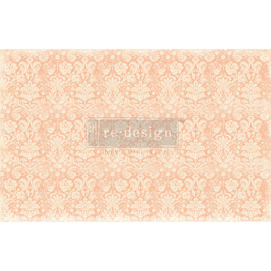 Re-Design With Prima® Decoupage Decor Tissue Paper - Peach Damask 19x30"