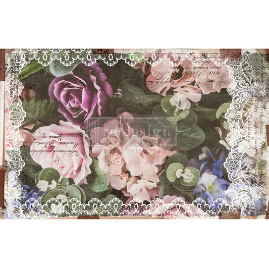 Re-Design With Prima® Decor Transfers - Dark Lace Floral - 19x30"