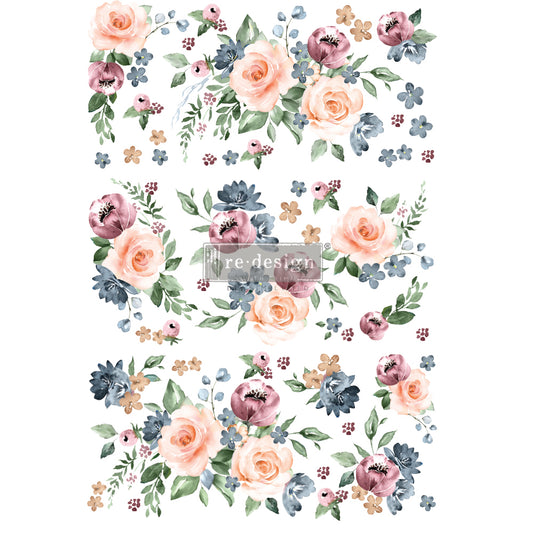 Re-Design With Prima®  Decor Transfer - Watercolor Bloom 24x35"