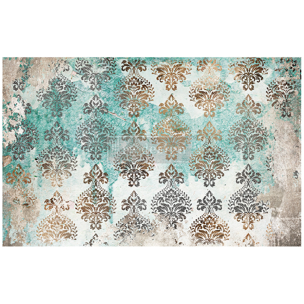 Re-Design With Prima® Decoupage Decor Tissue Paper - Patina Flourish 19.5x30"