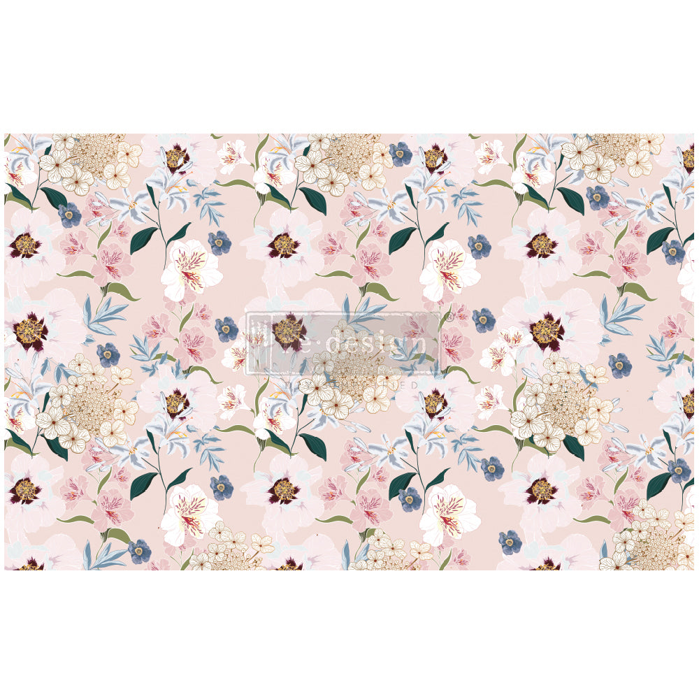 Re-Design With Prima® Decoupage Decor Tissue Paper - Blush Floral - 19.5 x 30"