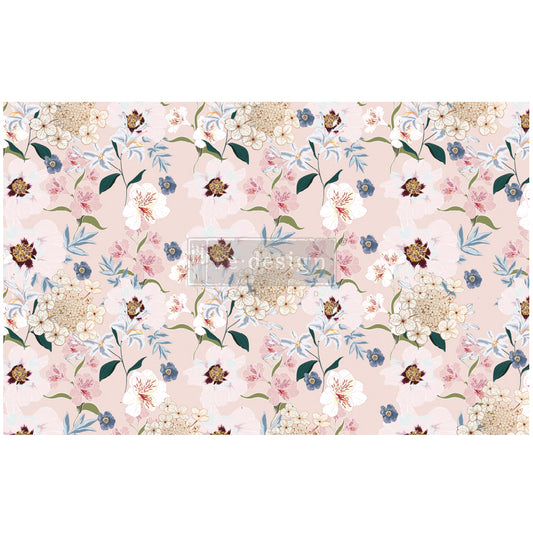 Re-Design With Prima® Decoupage Decor Tissue Paper - Blush Floral - 19.5 x 30"