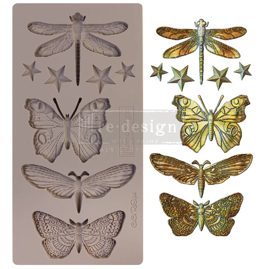 Re-Design With Prima® Decor Moulds - Insecta & Stars 5"x10", 8mm