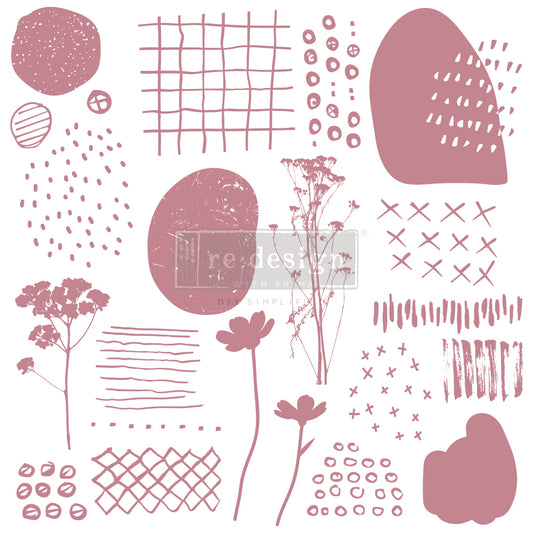 Clearly Aligned Decor Stamps - Abstract Scribbles - 12x12" (12 pcs)