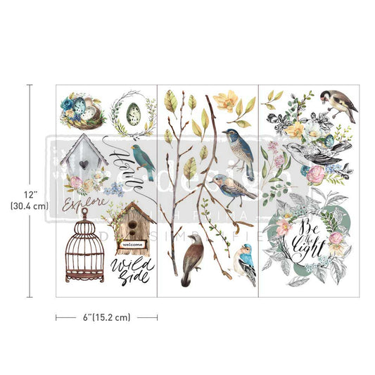 Re-Design With Prima® Small Transfer : Garden Marvels 6x12" 3 sheets