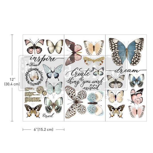 Re-Design With Prima® Mini Transfer - Papillon Collection - 6x12", 3 Sheets
