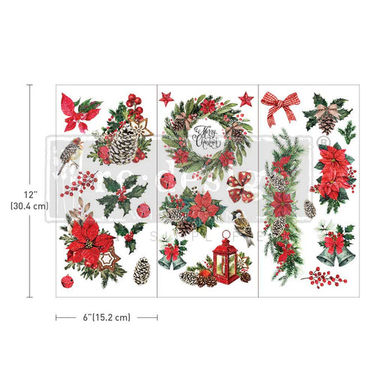 Re-Design With Prima® Mini Transfer - Classic Christmas - 3 Sheets, 6x12"