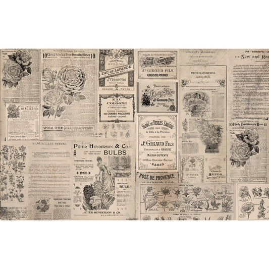 Re-Design With Prima® Decoupage Decor Tissue Paper - Newsprint - 19.5 x 30"