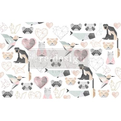 Redesign Decoupage Decor Tissue Paper Origami Love