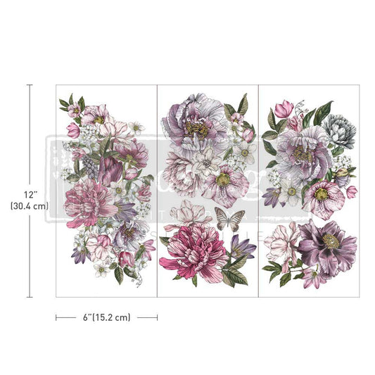 Re-Design With Prima® Mini Transfer - Dreamy Florals - 6x12", 3 Sheets