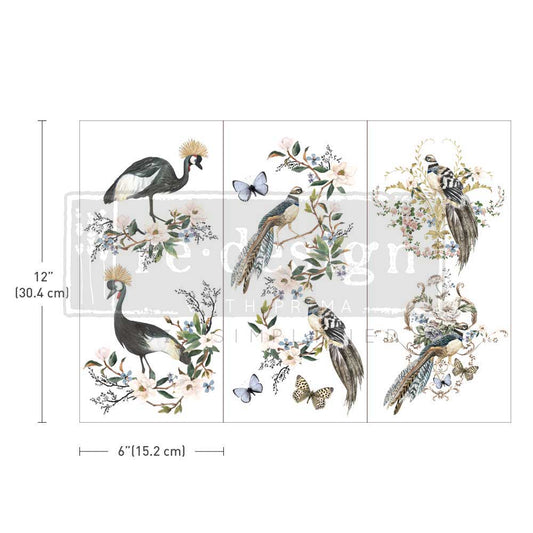 Re-Design With Prima® Mini Transfer - Rare Birds - 6x12", 3 Sheets