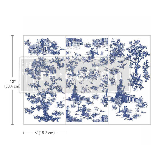 Re-Design With Prima® Small Transfer : Toile 6x12" 3 Sheets