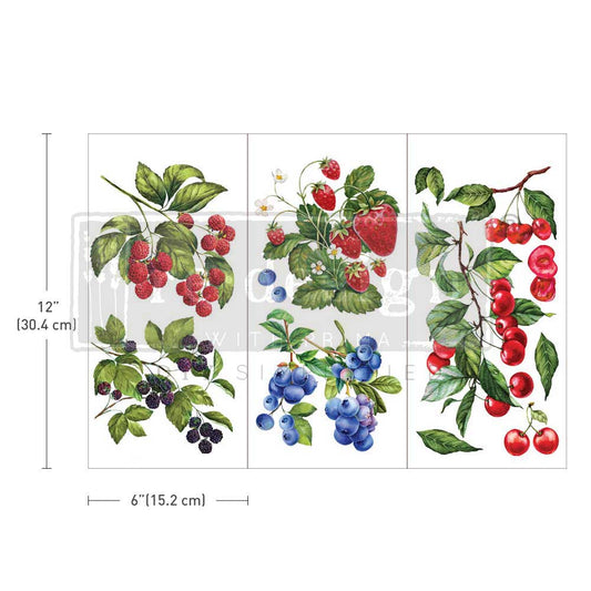 Re-Design With Prima® Mini Transfer - Sweet Berries -3 Sheets, 6x12"