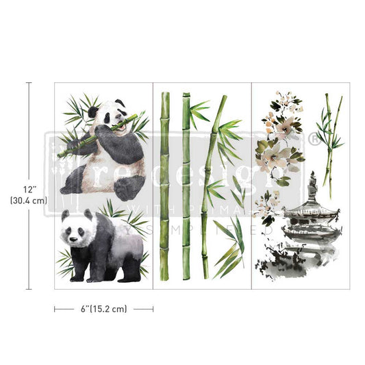 Re-Design With Prima® Small Transfer - Panda Sweet - 6x12" 3 Sheets