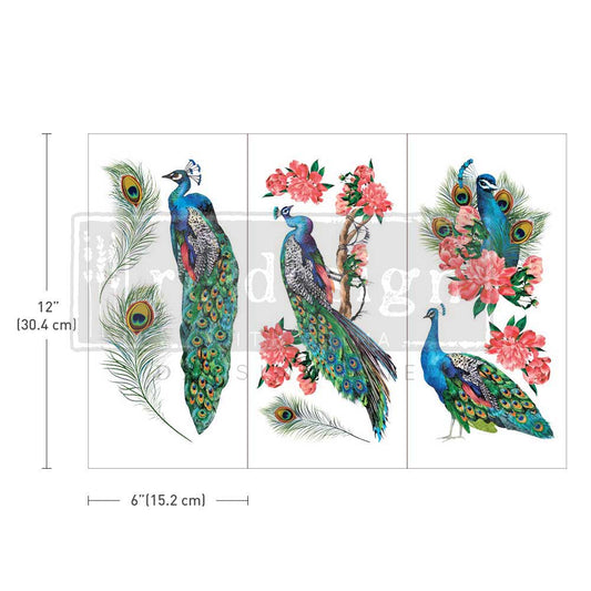 Re-Design With Prima® Mini Transfer - Royal Peacock - 6x12", 3 sheets