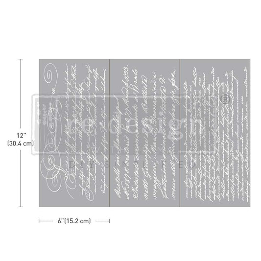 Re-Design With Prima® Mini Transfer - Secret Letter II - 6x12", 3 sheets