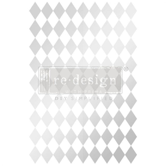 Re-Design With Prima® Decor Transfers - Silver Harlequin - 24x35"