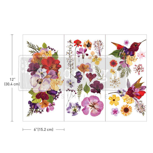 Re-Design With Prima® Mini Transfer - Organic Flora - 6x12", 3 Sheets