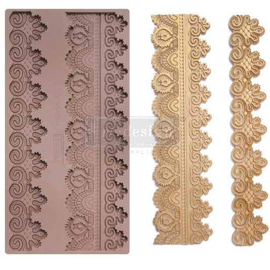 Re-Design With Prima® Decor Moulds - Lace 2 - 5"x10", 8mm