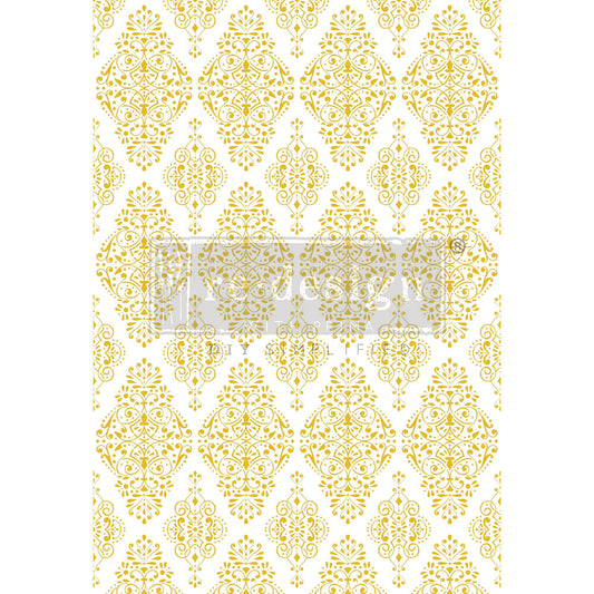 Re-Design With Prima® Decor Transfers - Kacha - Golden Damask 24x35"
