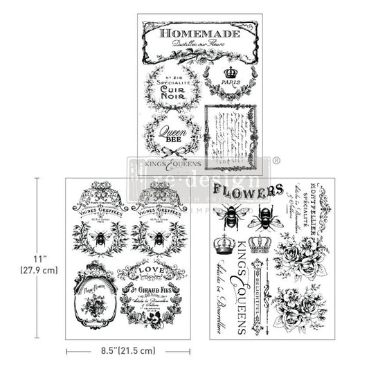 Re-Design With Prima® Middy Transfers - French Labels - 3 Sheet 8.5x11"