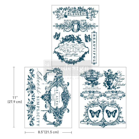 Re-Design With Prima® Middy Transfers - Lovely Labels - 8.5x11" 3 Sheets