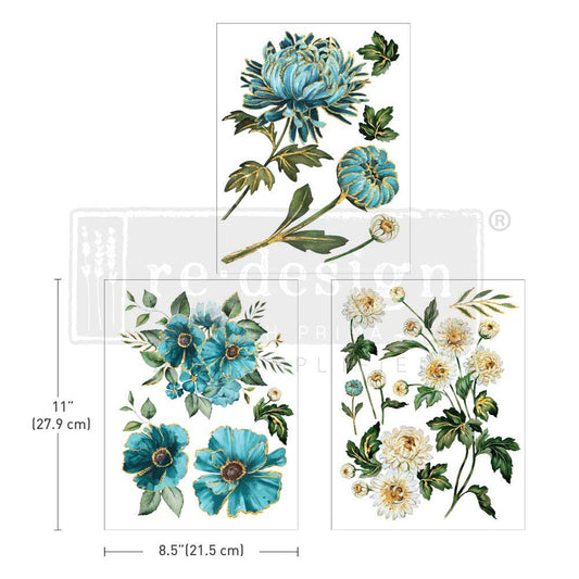 Re-Design With Prima® Middy Transfer - Gilded Floral - 3 Sheets, 8.5x11"