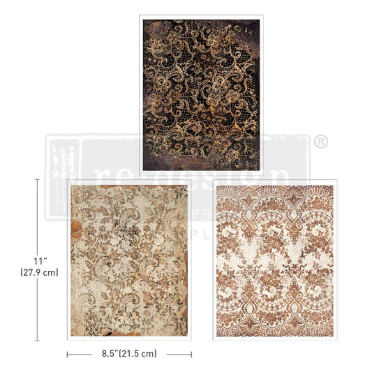 Re-Design With Prima® Middy Transfer - Delicate Lace - 3 Sheets, 8.5x11"