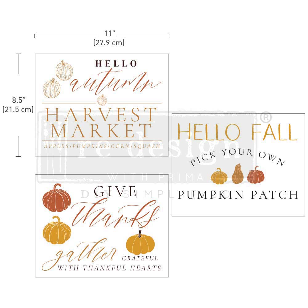 Re-Design With Prima® Middy Transfer - Fall Festival - 3 Sheets, 8.5x11"