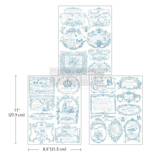 Re-Design With Prima® Middy Transfer - Vintage Labels 1 - 3 Sheets, 8.5x11"