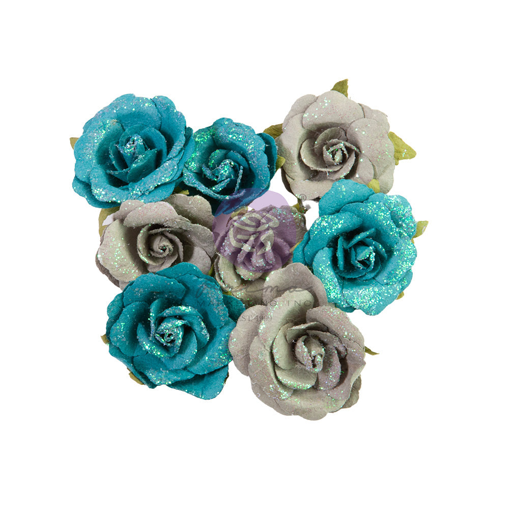 Prima ~ Lost in Wonderland Collection Flowers - Blue Illusion 8pcs